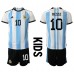 Günstige Argentinien Lionel Messi #10 Babykleidung Heim Fussballtrikot Kinder WM 2022 Kurzarm (+ kurze hosen)